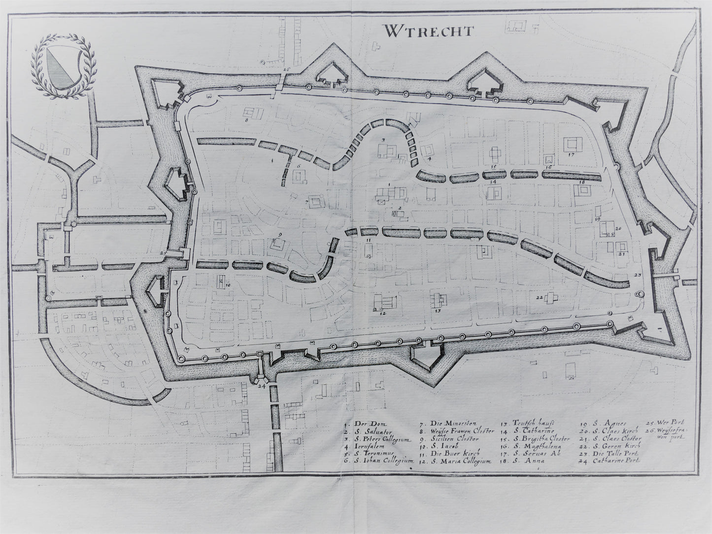 Stadsplattegrond van Utrecht- Caspar Merian - ca. 1659