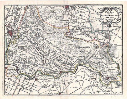 Caerte van't Maarschalksampt Overkwartier -circa 1740