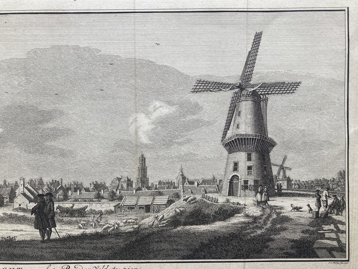 Utrecht gezien vanaf het Paardenveld-1756.